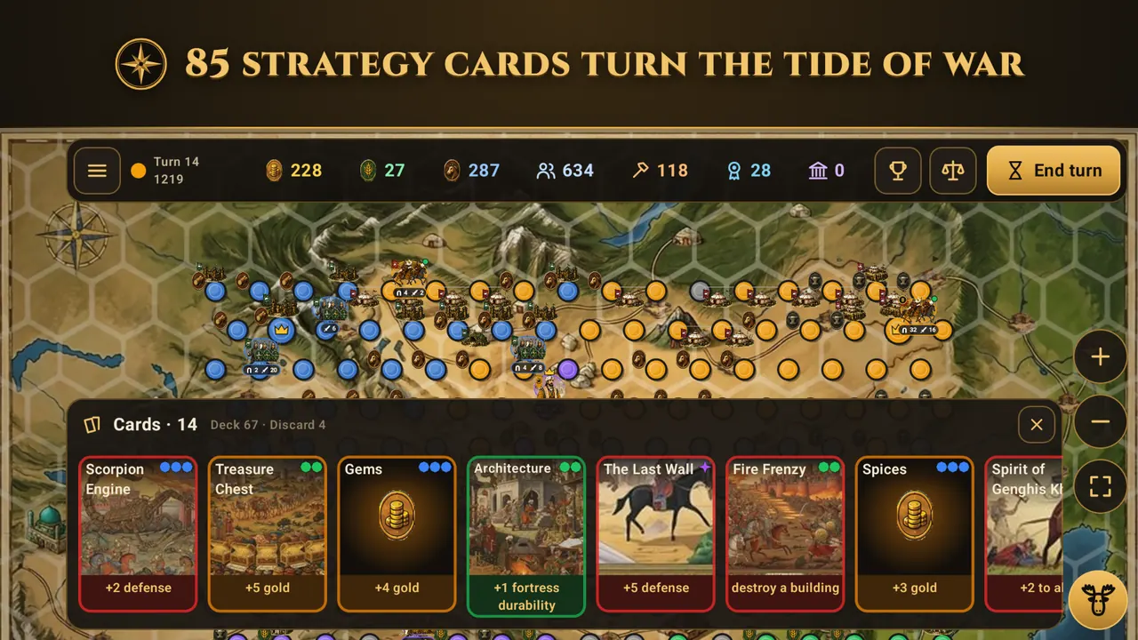 A hand of tactical strategy cards